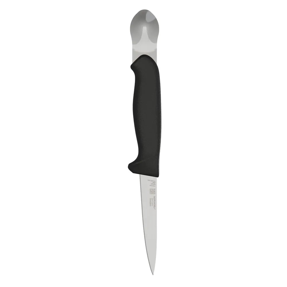 Gutting and Cleaning Knife with Spoon, Black
