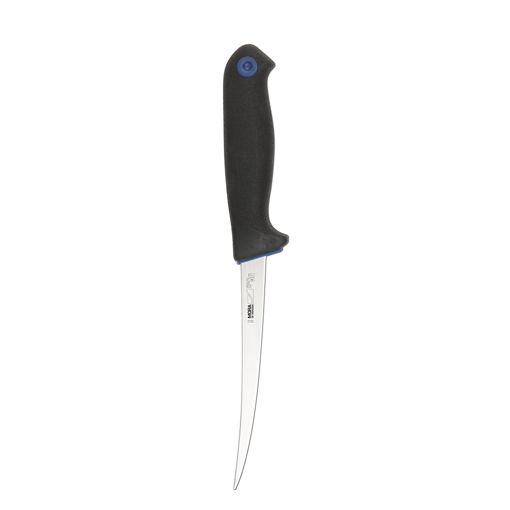 Narrow Fillet Knife, Elastomer Handle, Black